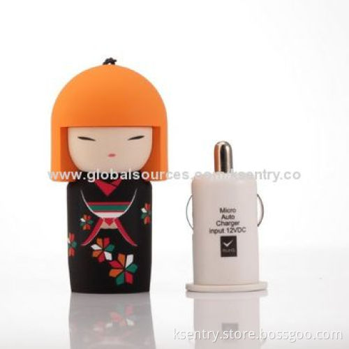 20 different designs lovely doll car interior decoration with USB car charger